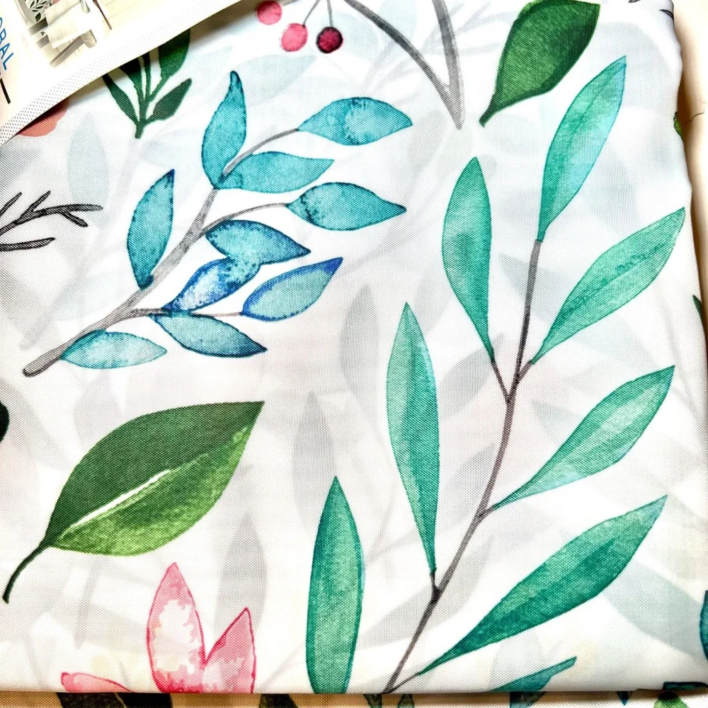 Sia Floral Fabric Shower Curtain Watercolor Flower Garden